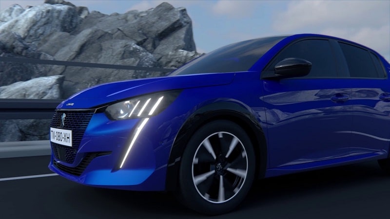 calandre de la nouvelle peugeot e-208