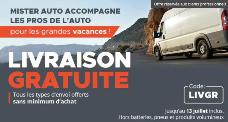livraison gratuite clients pro 21 juin au 13 juillet 2021