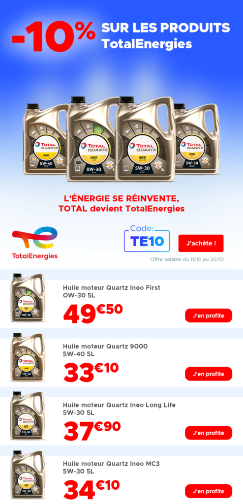prix TotalEnergies huile moteur