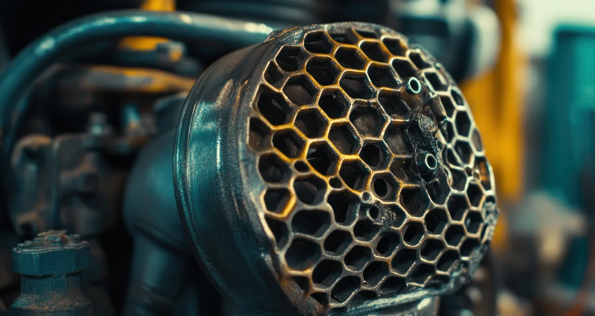gros plan sur un catalyseur de voiture