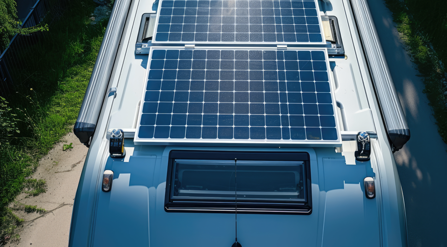 panneaux solaires toit caravane